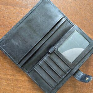 Rare Vintage Coach Madison Italian Leather Checkbook Wallet - Black